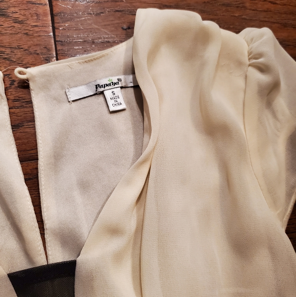 Black and Cream Formal Dress - Picture 3 of 3